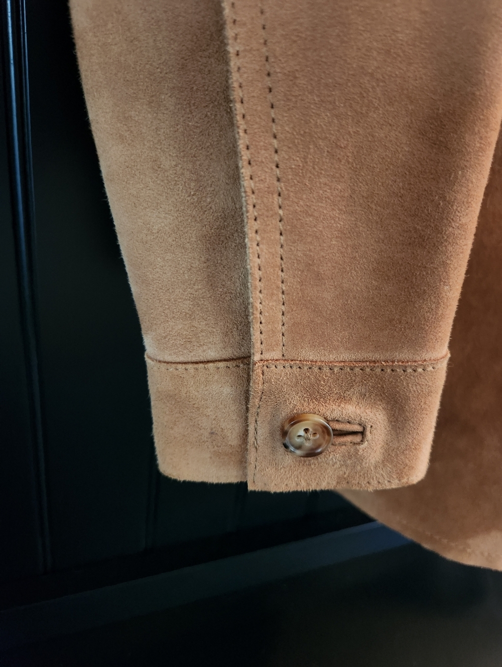 NWT SEZANE Will Jacket Chore Coat in Camel Suede Goat Leather - Sz XS - RARE! - Picture 7 of 10